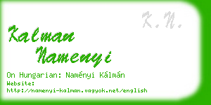 kalman namenyi business card