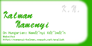 kalman namenyi business card